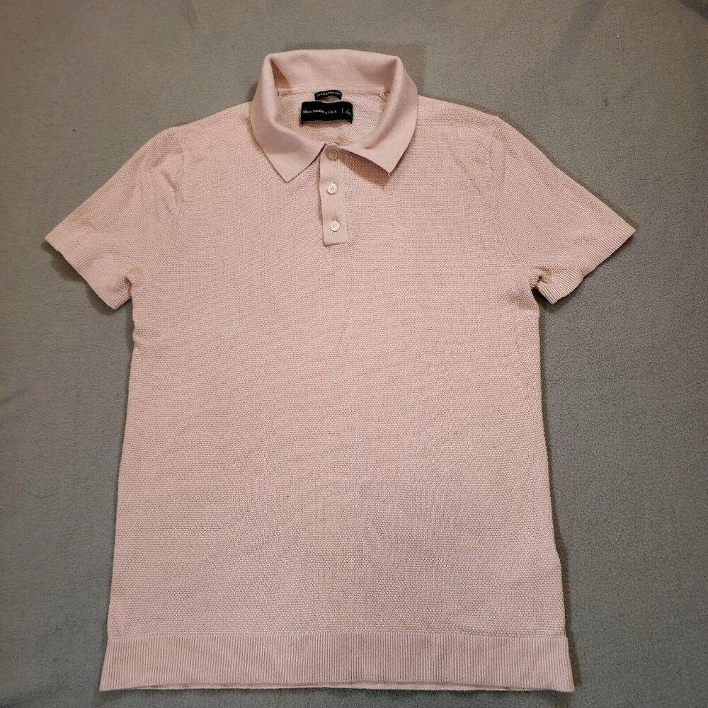 Abercrombie & Fitch Shirt Men Sz Large Featherweight Polo Pink Pima Cotton Beach